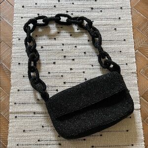 Elegant Black Beaded Fiona Shoulder Bag by Anthropologie